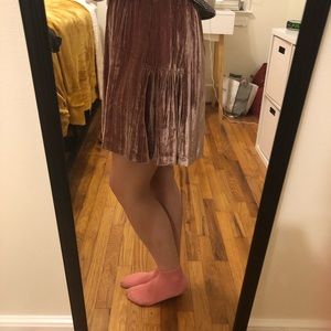 Pink Madewell Velvet skirt